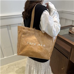 Трендовая сумка тоут в стиле крафт пакета с двумя видами ручек Tote ba*g