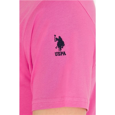 Erkek Pembe Basic Bisiklet Yaka Tişört