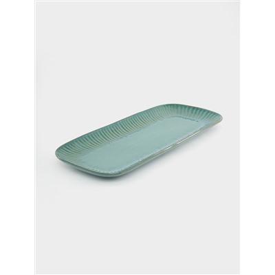 Блюдо, 36x16 см, прямоугольное, зелёное, Gallery