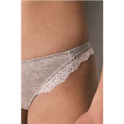 Braga brasileña tira algodón canalé marrón