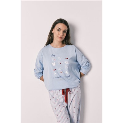 Pijama largo algodón Mickey Cherry