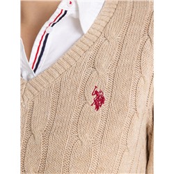 SOFT CABLE V-NECK SWEATER