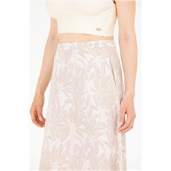 Kadın Krem Dokuma Etek