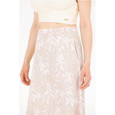 Kadın Krem Dokuma Etek