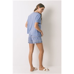 Pijama corto algodón azul Snoopy