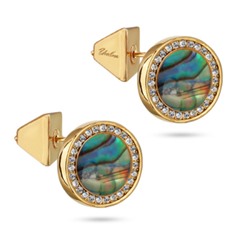 Пусеты Амфитрита (гелиотис 11мм; покрытие золото), Есть комплект