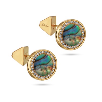 Пусеты Амфитрита (гелиотис 11мм; покрытие золото), Есть комплект