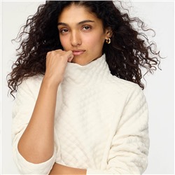 Quilted mockneck pullover