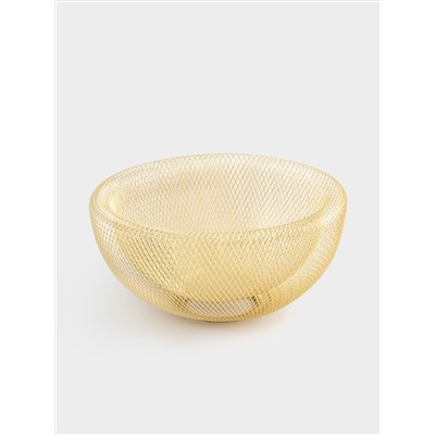 Корзина для фруктов, 30 см, металл, золотистая, Grid