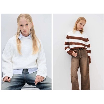 Свободный детский джемпер крупной вязки, экспорт в Россию   Gloria Jeans  Цена в России 1799₽