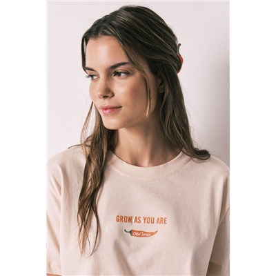 Camiseta manga corta 100% algodón naranja