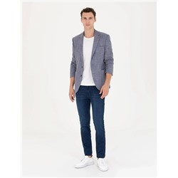 Koyu Mavi Ekstra Slim Fit Blazer Spor Ceket