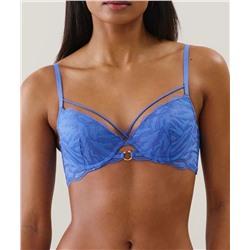 Sujetador push-up de encaje azul