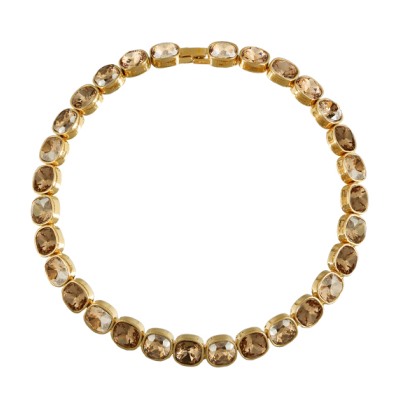 Колье Триумф (кристаллы SW шампань, мед 10мм; покрытие золото) 38-42см, Есть комплект