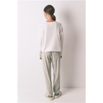 Pijama largo polar Mafalda cuadros vichy