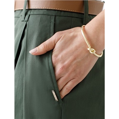 Брюки-палаццо из хлопка с защипами