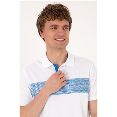 Erkek Regular Fit Polo Yaka Beyaz Tişört