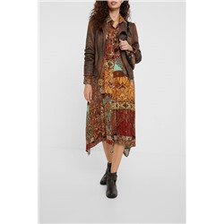 Vestido camisero estampado metalizado