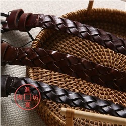Актуальный плетёный кожаный ремень   Экспорт