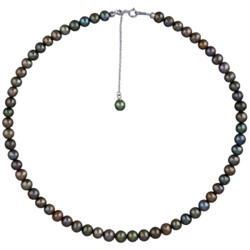 Колье (жемчуг серо-зеленый 6-7мм; покрытие родий) 37-43см