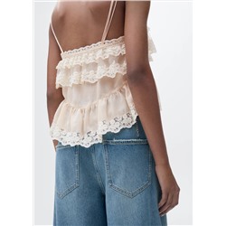 Jeans wide leg bajo deshilachado