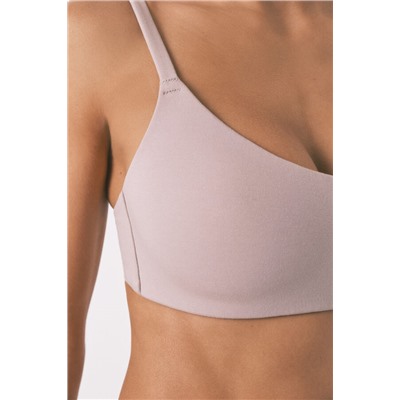 Sujetador tipo top algodón beige