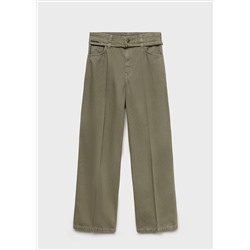 Jeans wideleg detalle cinturón