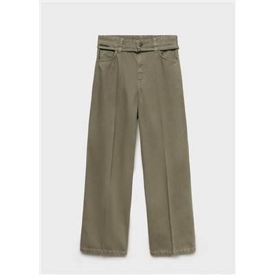 Jeans wideleg detalle cinturón