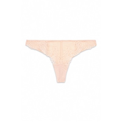 Tanga encaje tul rosa