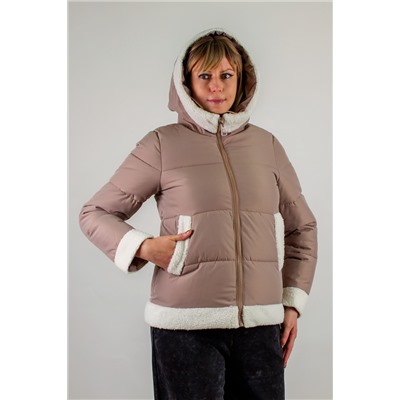 Демисезонная куртка с меховой отделкой, арт. 822