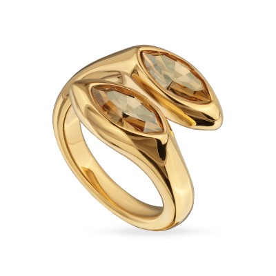 Кольцо Эдем (кристаллы SW шампань; покрытие золото), Есть комплект