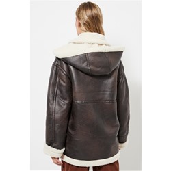 Chaqueta con capucha - Marrón oscuro