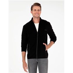 Siyah Regular Fit Polar Hırka
