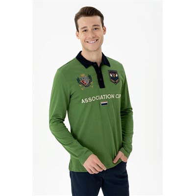 Erkek Yeşil Polo Yaka Sweatshirt