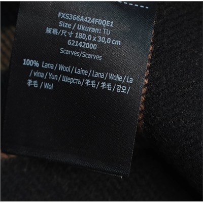 Зимний теплый шерстяной шарф/утеплитель для шеи с жаккардовым узором и буквами FEND*I