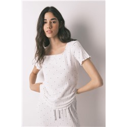 Pijama canalé blanco estampado estrellas