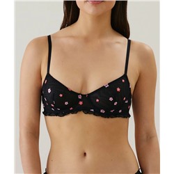 Sujetador balconette de tul con bordados