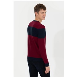 Erkek Bordo Bisiklet Yaka Triko Kazak