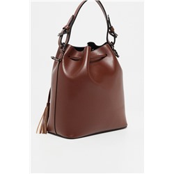 Bolso saco de piel Jila Marrón