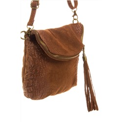 Bandolera de nobuk Camel y dorado - Firenze Artegiani