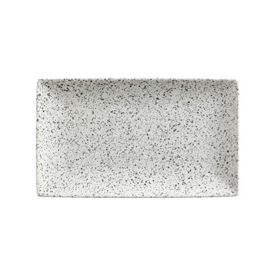 Блюдо, 27,5х16 см, фарфор P, прямоугольное, светло-серое, в крапинку, Caviar Speckle, 58694