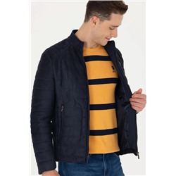 Erkek Lacivert Deri Ceket