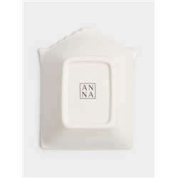 Пиала, 15x12x4 см, фарфор P, белая, Дом с венком, Townlet