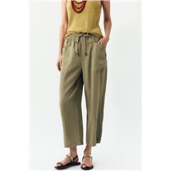RUSTIC TROUSERS WITH ELASTIC WAIST