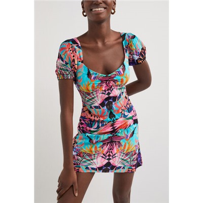 Vestido estampado arty
