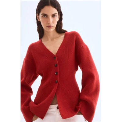 Красный трикотажный кардиган Н*М