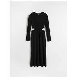 Strickkleid mit Gestreifter Struktur