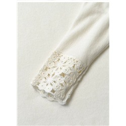 Женский кашемировые свитер с кружевными манжетами Макс Мар*а