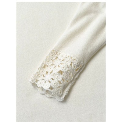 Женский кашемировые свитер с кружевными манжетами Макс Мар*а