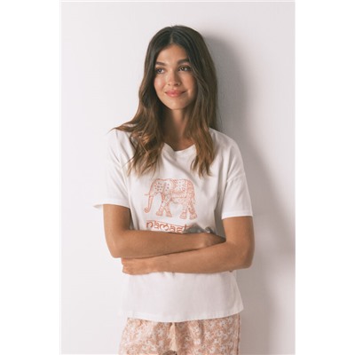 Camiseta 100% algodón "Namaste" blanco